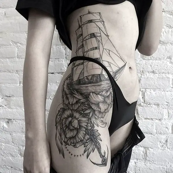 Black And Grey Tattoo Ideas For Girls (20)