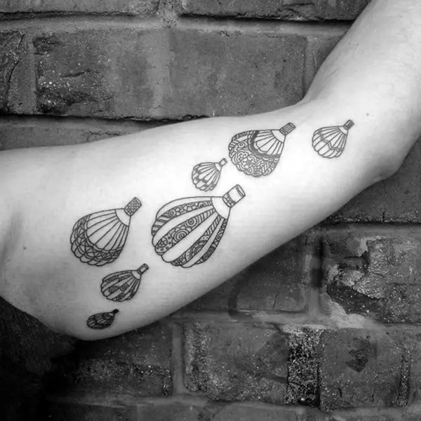 Hot Air Balloon Tattoo on Ankle  Best Tattoo Ideas Gallery