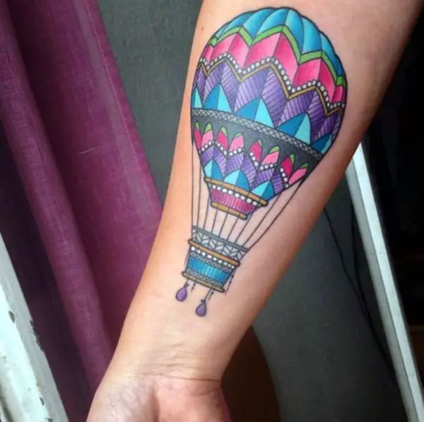 45 Cute Hot Air Balloon Tattoo Designs  Greenorc  Balloon tattoo Hot air  balloon tattoo Air balloon tattoo