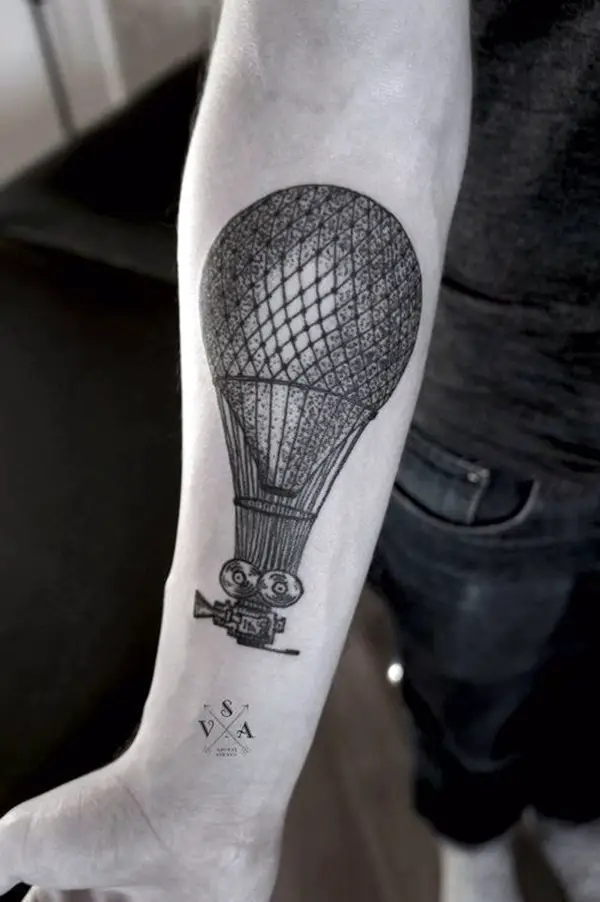 48 Incredible Hot Air Balloon Tattoo Designs  TattooBlend