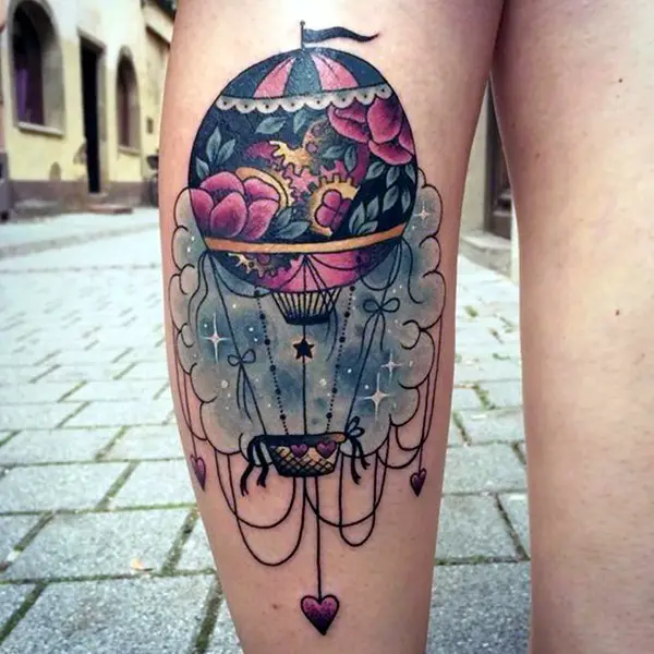 48 Incredible Hot Air Balloon Tattoo Designs  TattooBlend