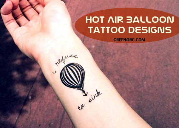 45 Cute Hot Air Balloon Tattoo Designs - Greenorc