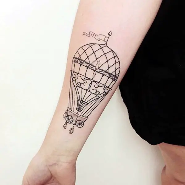 Zich afvragen Zwembad onbekend 45 Cute Hot Air Balloon Tattoo Designs - Greenorc
