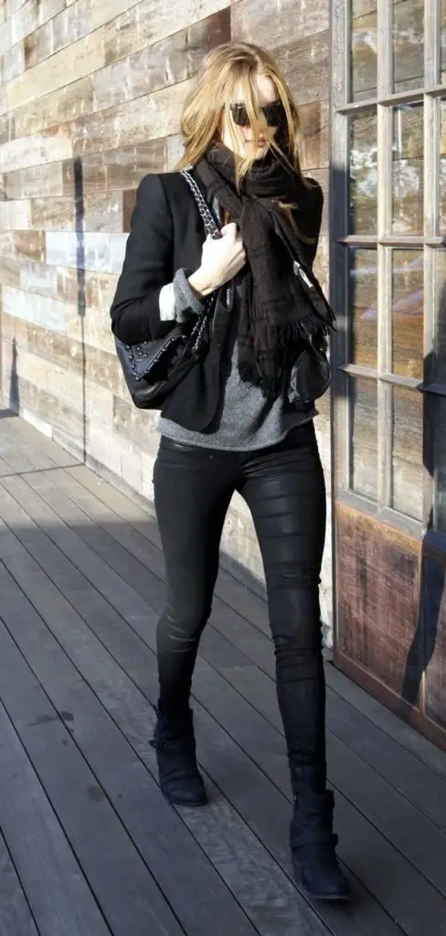 dark gray outfit