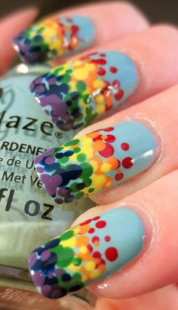 45 Splashy Rainbow Nail Art Ideas to Try This Year - Greenorc