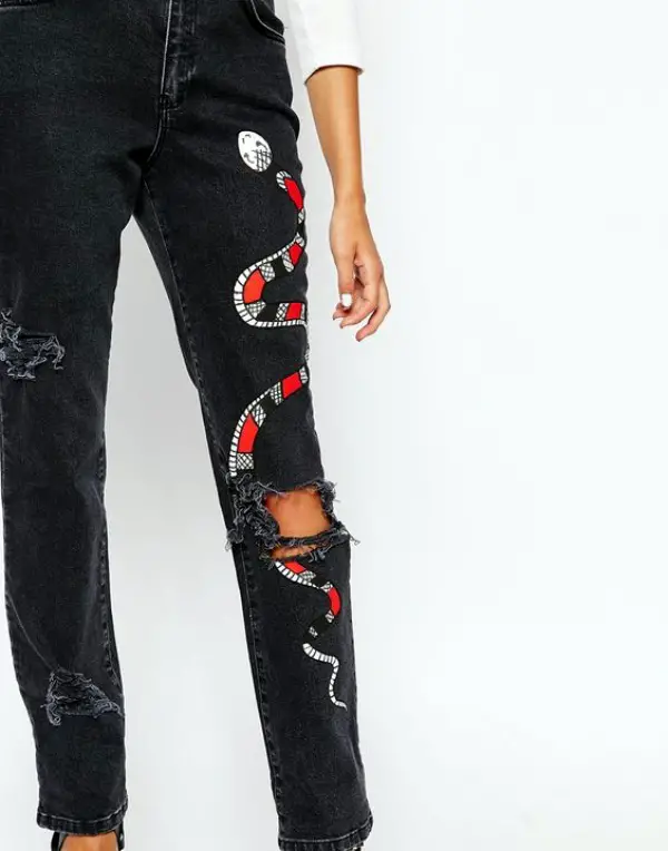 DIY Embroidery Jeans Examples