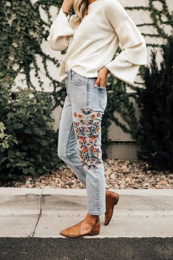 DIY Embroidery Jeans Examples