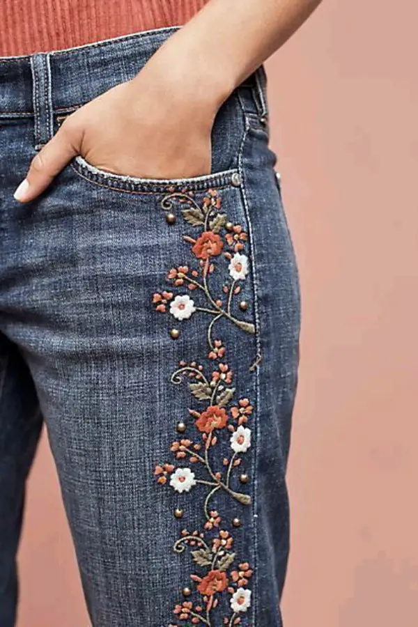 DIY Embroidery Jeans Examples