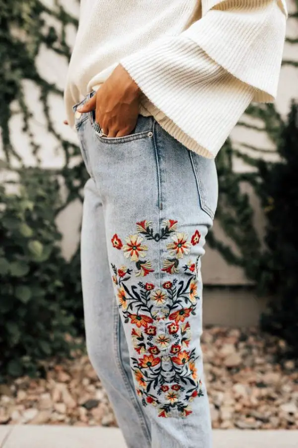 DIY Embroidery Jeans Examples