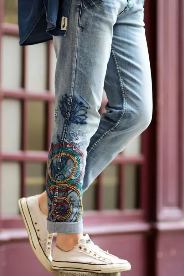 DIY Embroidery Jeans Examples