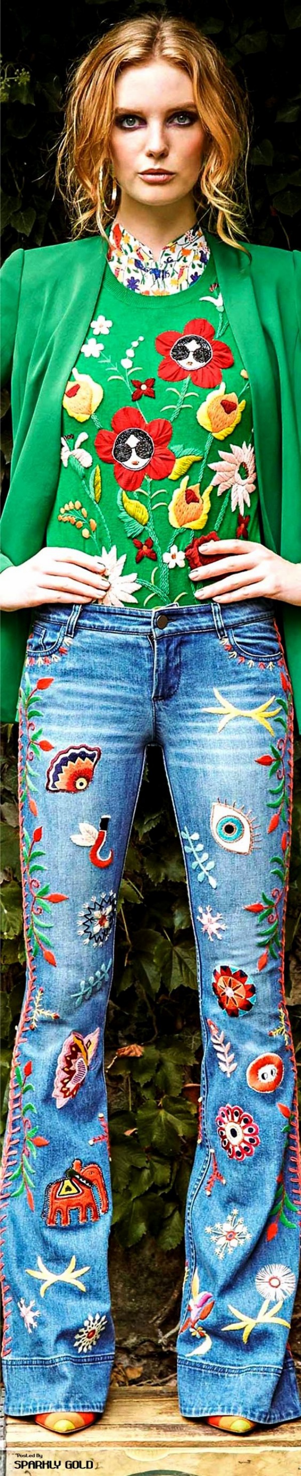 DIY Embroidery Jeans Examples