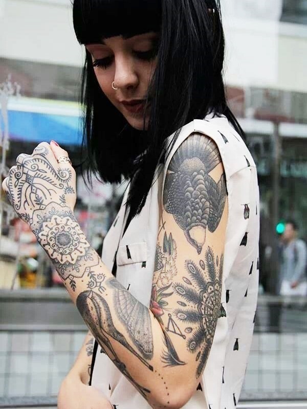 Cute-Sleeve-Tattoos-For-Girls