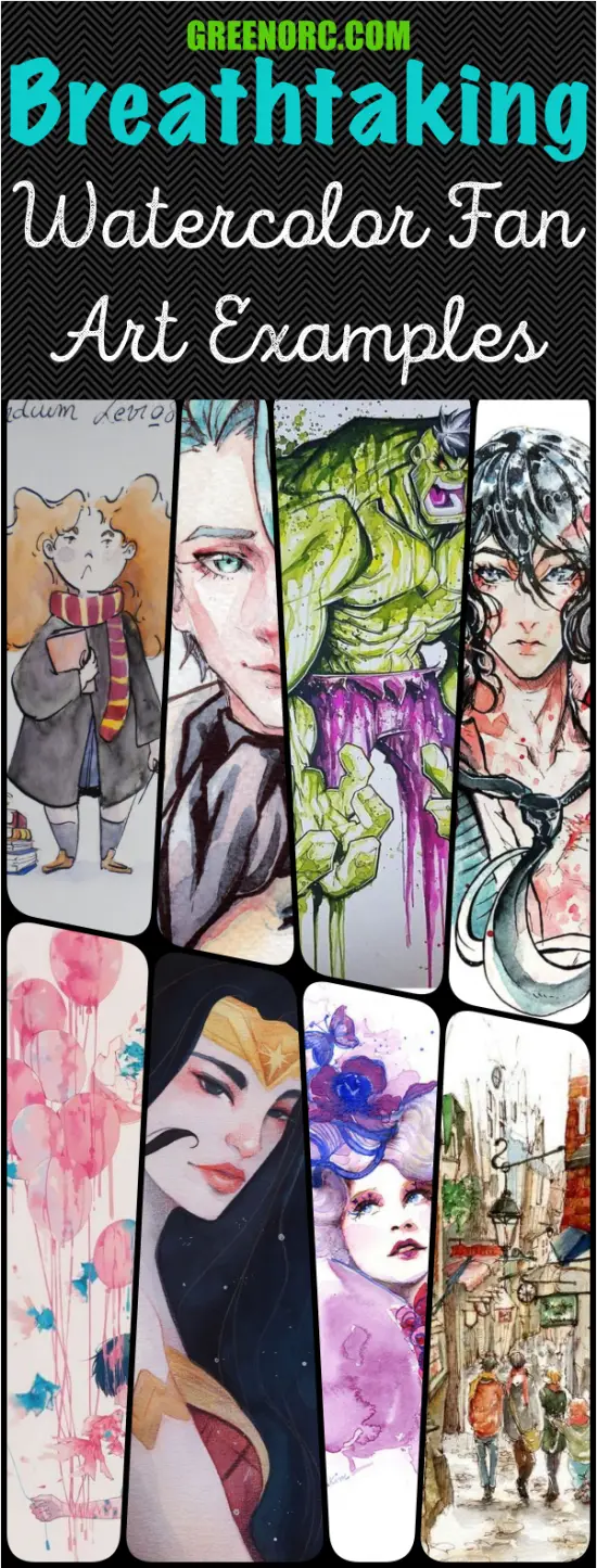 45 Breathtaking Watercolor Fan Art Examples Greenorc