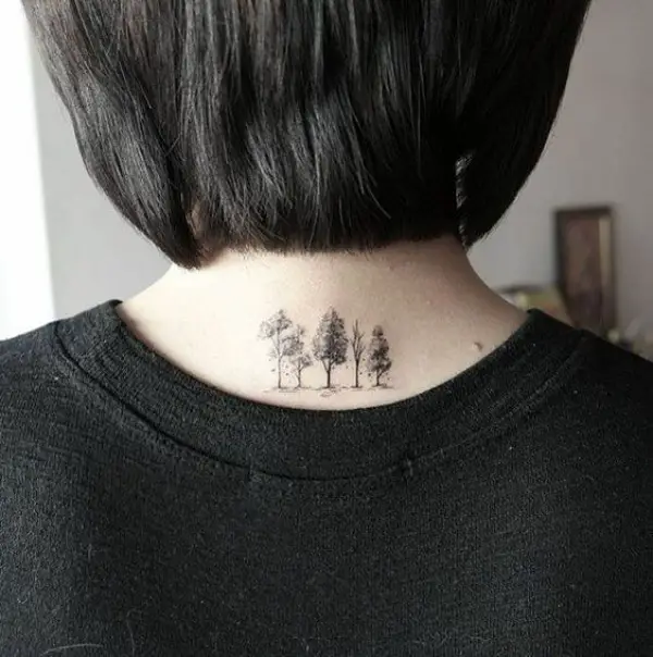 Mountain Forest Temporary Tattoo / Mountain Trees Tattoo / River Tattoo -  Etsy