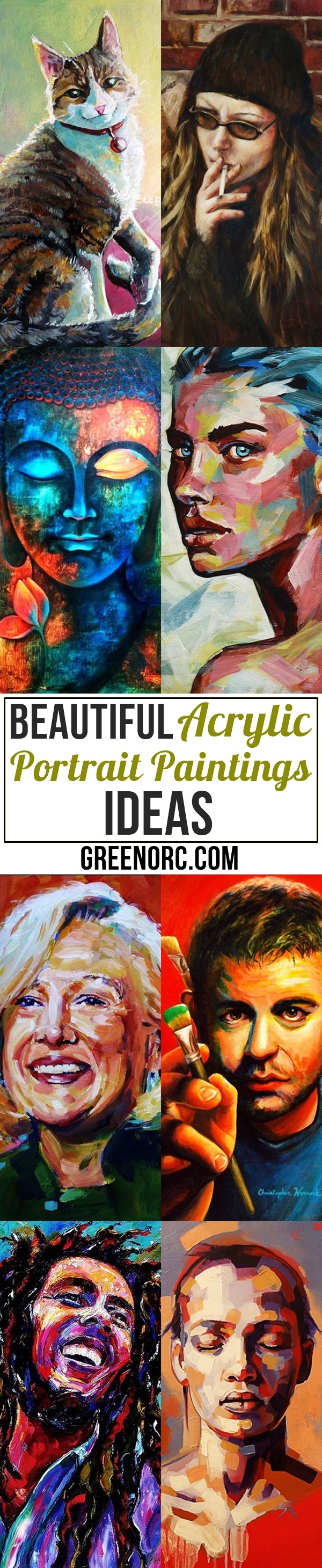 Beautiful Acrylic Portrait Paintings Ideas
