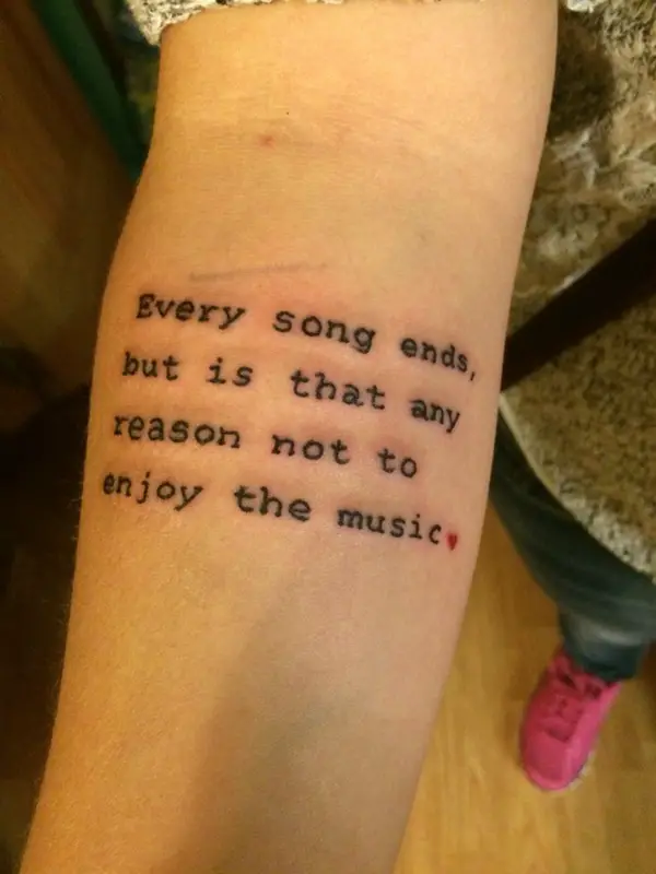 40 Song Lyric Tattoos That Will Inspire Your Music Loving Soul Greenorc