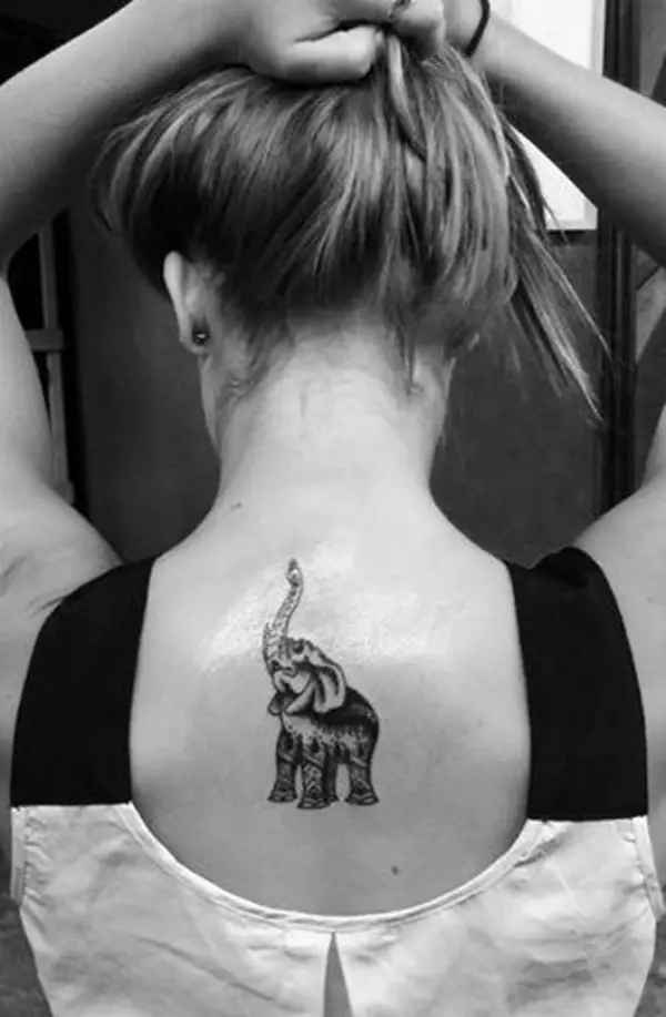 Small elephant tattoo for women