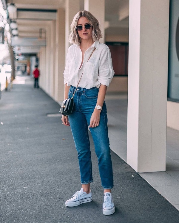 Informal Work Outfits With Sneakers