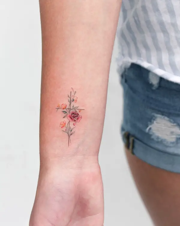 Cute Minimalist Cross Tattoos For Women