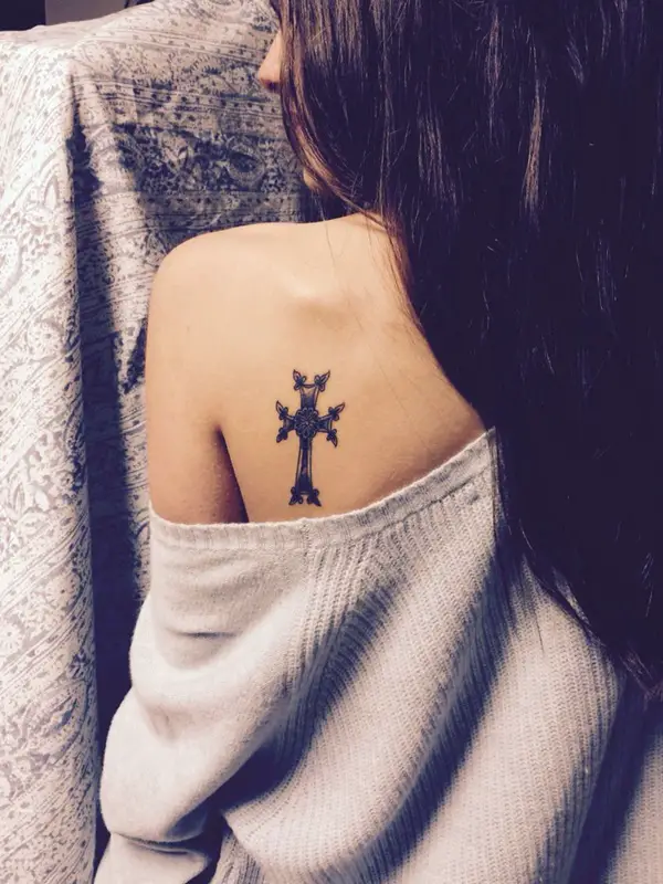 Cute Minimalist Cross Tattoos For Women