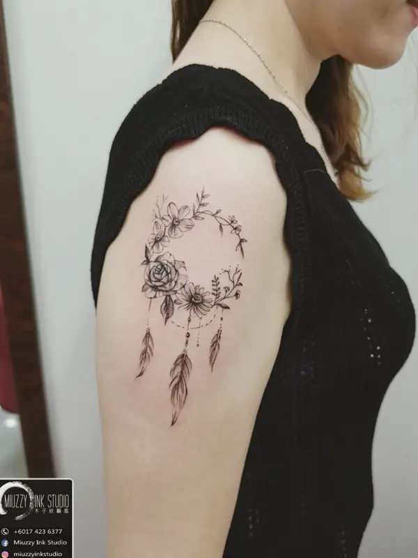 Dream Catcher Wolf Tattoo dreamcatcher wolftattoo contact us 09899473688   Wolf dreamcatcher tattoo Tattoos Wolf tattoo