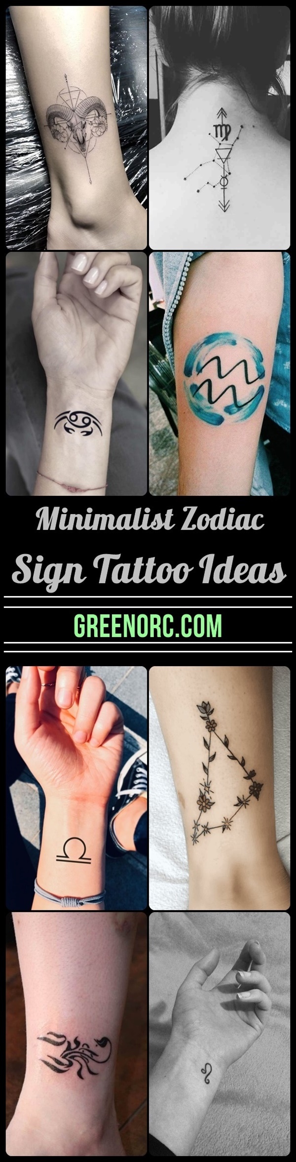 40 Minimalist Zodiac Sign Tattoo Ideas - Greenorc
