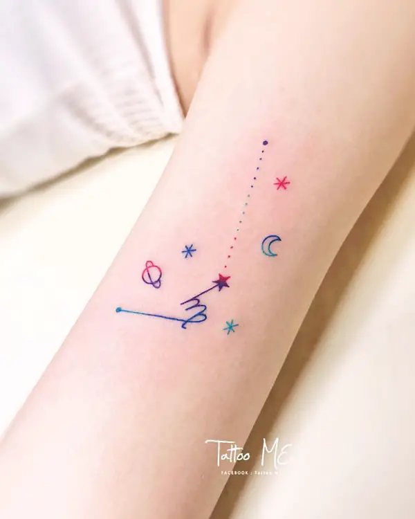 Sagittarius Constellation Temporary Tattoo Set 2 tattoos  TattooIcon