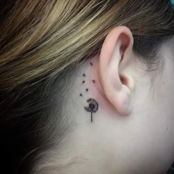 Small Cross behind the Ear Tattoo  Ear Tattoos Piercings