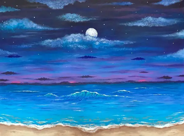 Painting Ocean Step By Guide For Beginners - Acrylic Painting Tutorial Easy Ocean
