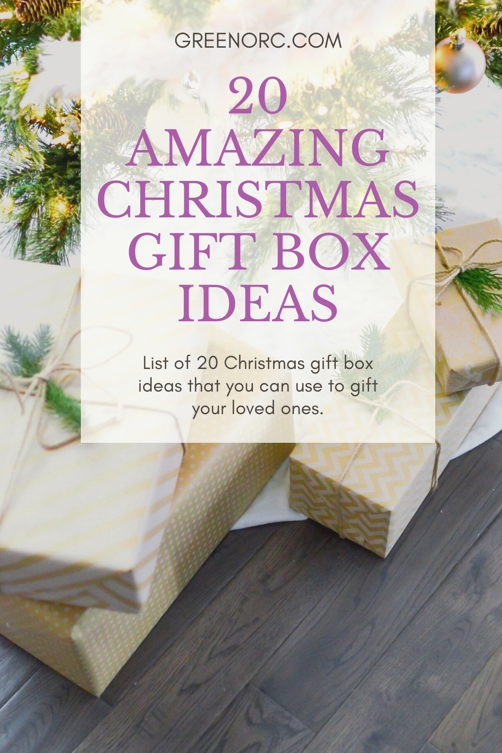 Christmas decorations with wrapped gift boxes