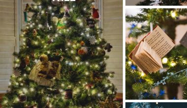 Decorated Christmas tree with gifts under it.