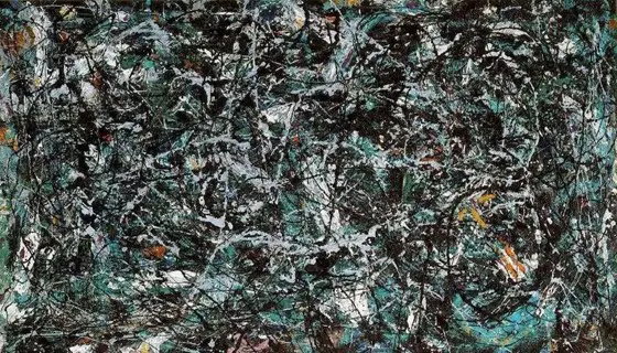 A painting of abstract expressionism by Pollock