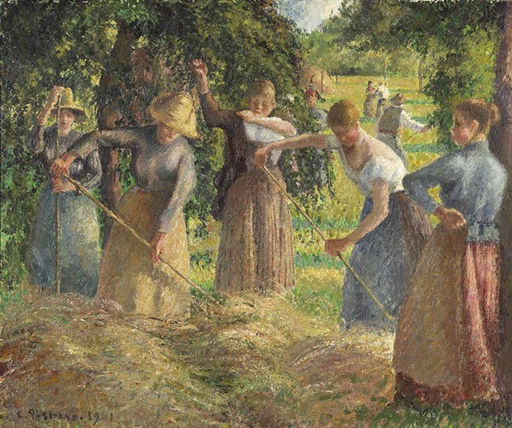 Hay Harvest at Éragny (1901) by Camille Pissarro